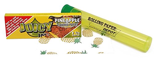 Juicy Jay's 1 1/4 Rolling Papers - Pineapple Flavored - 1 Pack with RPD Doobtube