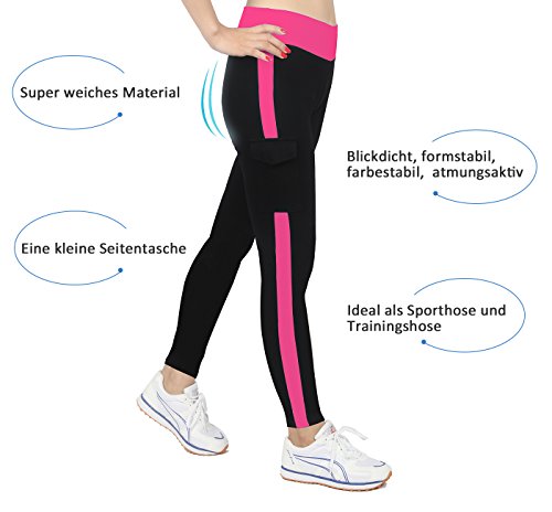 iLoveSIA-Damen-Caprihosen-zweifarbig-Sport-Leggings-Capri-Tights