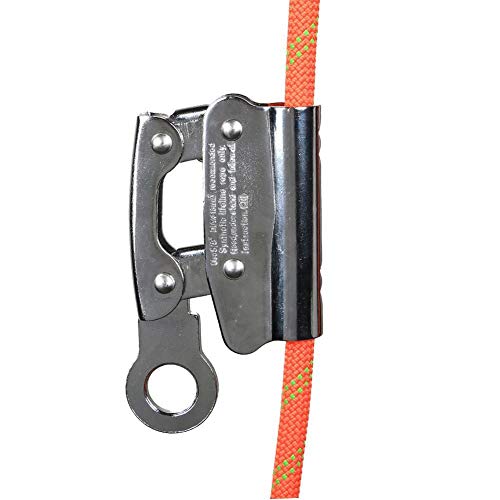 BleuMoo Alloy Steel Climbing Abseiling Safety Shutdown Anti-Fall Anti-Fall Belay Device Self-Locking Device (Round Hole Hanging Point)