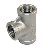 T Shaped Thread 3 Way Equal Tee Coupling SS 304 1/2