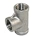 T Shaped Thread 3 Way Equal Tee Coupling SS 304 1/2