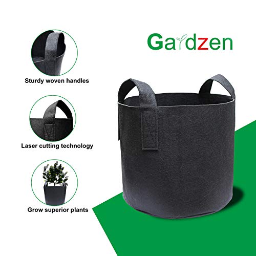 Gardzen 20Pack 10 Gallon Grow Bags, Aeration Fabric Pots with Handles