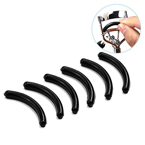 5PCS/18PCS Silicone Replacement Cushion Eyelash Curler Rubber Refills Pad Makeup Tool for Most Eyelash Curler (Black(5PCS))
