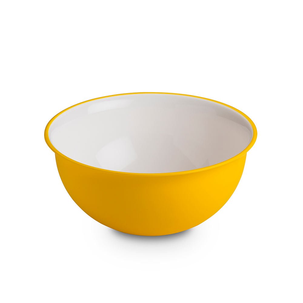 Omada Design Bowl of 50,72 fl oz, Diameter 7,87 inch, White Inside and Colored Outside, in Polypropylene, Sanaliving Line (Yellow)