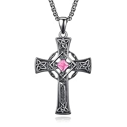 ADMETUS Black Celtic Cross Necklace Sterling Silver