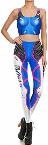 2017 Summer Women Leggings Widowmaker Cosplay Super Leggins Printed Mujer Fitness Set B03004 vest S