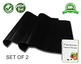 BBQ grill mats, set of 2, as seen on TV, FDA approved, PFOA free, durable non-stick, best for gas, charcoal or electric grills, ideal as baking liner, premium quality, Free Bonus, 100% Guaranteed