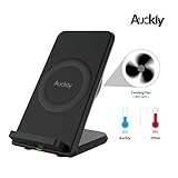 Fast Wireless Charger with Cooling Fan, Auckly 2 Coils Qi - Quick Wireless Charging Stand for GALAXY S8 / S8 Plus / S7 / S7 Edge Plus / S6 Edge+ / Note 5 (Black)