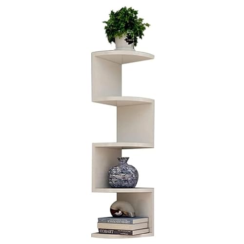 Exqufood Wall Mounted Corner Storage Rack Classic Wall Rack 5 Layers Semicircular Partitions for Bookshelf Storage Decoration B