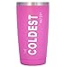Coldest Stainless Steel Vacuum Insulated Double Wall Travel Modern Tumbler, Durable Coffee Mug, Thermal Cup with Splash Proof Sliding Lid | 20 oz, Flamingo Pink