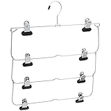 Whitmor 4-Tier Folding Skirt Hanger Chrome / Black