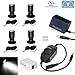 Xking Dimmable LED1.5W 12VDC Mini Spotlight Jewelry Showcase Display Lighting Fixture Black Shell Surface Mount with Online PWM Dimmer(Pack-4,Cold White 6000k)