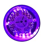 AMARS UV LED Black Lights Strip DC12V 24W 16.4FT 300leds Blacklight Fixture Purple Lighting for Fluorescent, UV Body Paint, Party, UV Poster, Room Decoration (Strip Only)