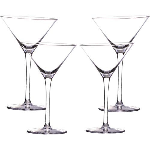 LEMONSODA Slanted Martini Glasses Set of 4 Crystal Clear Martini Glass