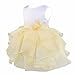 FEESHOW Baby Girls Ruffle Flower Baptism Dress Christening Gown Wedding Party Birthday Tutu Dress Beige 3-6 Months