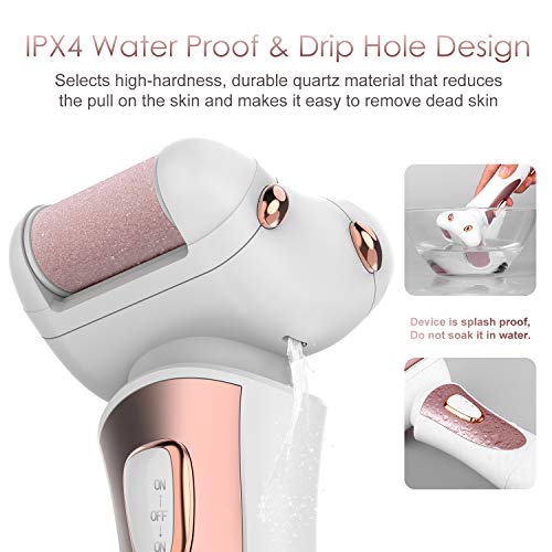 Himaly Electric Callus Remover Rechargeable Electronic Pedicure Foot File Professional Pedi Foot Care Tool with Double Rollers to Remove Dry, Dead, Hard, Cracked Skin & Calluses