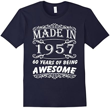 Men's Special Gift For 60th Birthday - Made in 1957 Awesome Shirt Large Navy