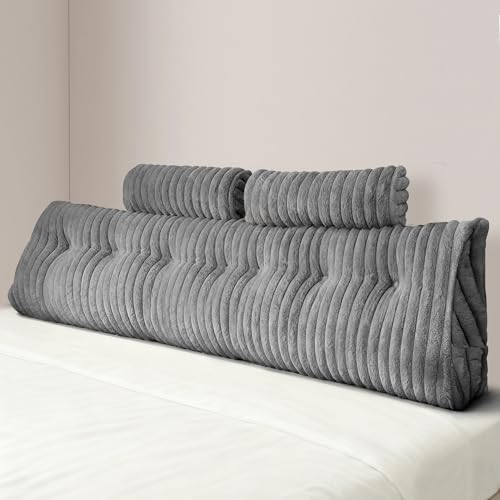 Zhlloucm Headboard Pillow King, Faux Fur Wedge Pillow Headboard… at Amazon