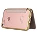 iPhone 8 Case,iPhone 7 Case, LONTECT Slim PU Leather Folio Flip Case with Card Slot & Clear Soft TPU Back Cover for Apple iPhone 8/iPhone 7 - Gold