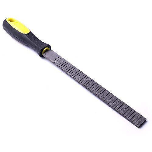 Fatmingo 3 Piece 8" Wood Rasp File set Barstard Files Rubber Handle Flat Rasp Half-round Round Rasp Woodworking Tools - Thumbnail 2