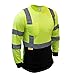 Class 3 Hi-Viz Long Sleeve Black Bottom Safety T-Shirts with Reflective Tapes(Lm, L)