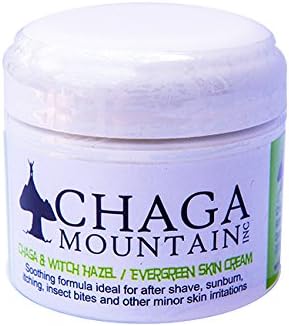 Chaga Mushroom Chaga and Witch Hazel Skin Cream with Essential Oils of Natural Evergreens, 2 Ounce