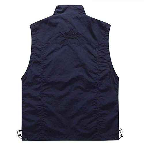 SCLDX Angel Weste Für Herren,Herren Outdoor Schnelltrocknen Mesh Marineblau Angeljacke Multi-Pocket Angelweste Jacke… – Bild 3
