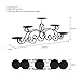 Lavish Home (Matte Black 5 Candelabra with Classic Scroll Design-Handcrafted Iron Candle Holder/Centerpiece for Home Décor, Wedding, Event, 24.2” x 4.8” x 8.7