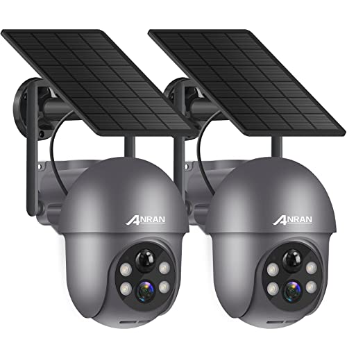 ANRAN 2K Solar Überwachungskamera Aussen Wi-Fi,360°PTZ Schwenkbar