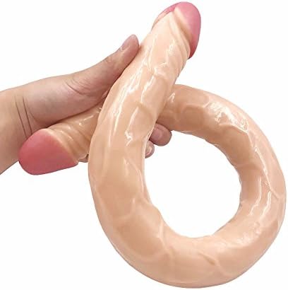 21.65 inch Extra Long Double Ended Massager Dual Headed Massage Wand Lifelike Toys for Female Box Package (Flesh)