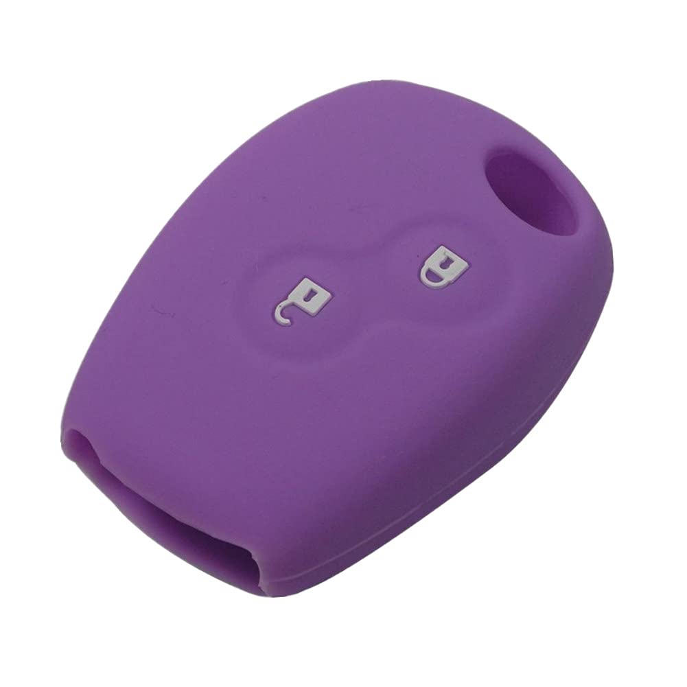 Happyit Car Key Case Cover Silicone for Renault 2 buttons Kangoo Scenic Megane Sandero Captur Twingo Modus Remote Control Cover (purple) — image 1
