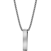 Van Heusen 3D Engravable Vertical Bar Pendant Necklace