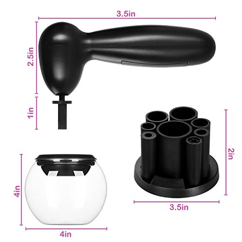 Electric Cosmetic Makeup Brush Cleaner, ELOKI 360 Rotation Cleaner and Dryer Makeup Brush for Deep Thorough Cleaning - Brushes Kit Washing Tools Spinner Cleans(Black) - Thumbnail 5