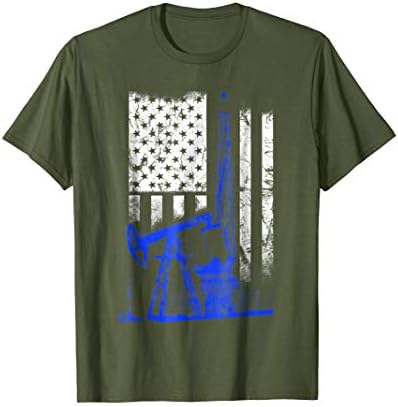 Oilfield shirt- Oilfield flag us blue