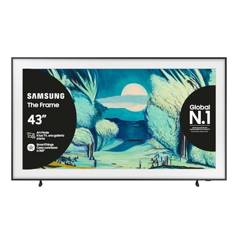 Samsung The Frame 4K Vision AI Smart TV 43'' QE43LS03FAUXZT QLED 4K, NQ4 AI Gen2 Processor, AI Upscaling, Matte Display, Dolby Atmos & OTS Lite, Modern Frame Design, PACCHETTO INTRATTENIMENTO, 2025