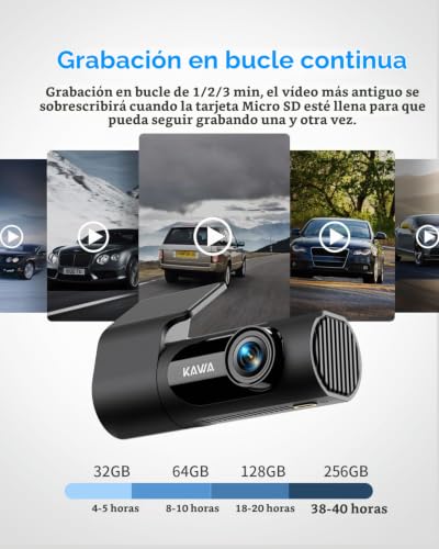 KAWA Dash Cam Car 3K Front, with 32GB SD Card, Voice Control, WiFi and App, 24/7 Parking, G-Sensor, Night Vision, Loop Recording, Dashcam Camera 360 for Truck and SUV