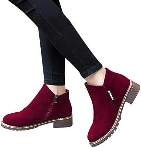 Women Boots - Women Fashion Boots Suede Ankle Boots High Heeled Shoes Short Booties by Lowprofile