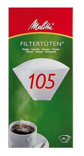 Melitta Filtertüten 105 weiß, 1er Pack (1 x 200 Stück)