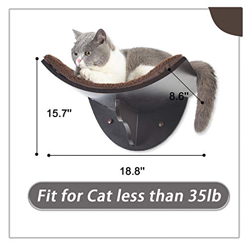 Scurrty Cat Shelf Curved Wall Mounted Cat Perch with 2 Different Mats