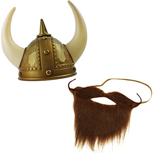 Viking Helmet with Beard - Viking Costumes - Novelty Costume Accessories by Tigerdoe