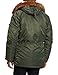Alpha Industries Men's N-3B Slim-Fit Parka Jacket with Removable Faux-Fur Hood Trim, Sage/Orange, Large