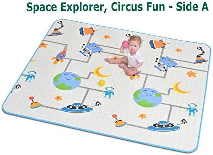Little Lifehacks Baby Play Mat Foam Floor Mat Rug Activity Gym for Crawling | Unique Design | Extra Large (78.7x70.9x0.6") Thick Reversible Non Toxic Safe Waterproof | Great Baby Shower Gift