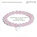 JADENOVA 8/10mm Natural Rose Quartz Gemstone Bracelets Round Beads Stretch Bracelet Adjustable Beaded Bracelet Couple Distance Bracelets Unisex (2pcs Bracelet Set)