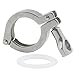 QiiMii Stainless Steel 304 Single Pin Heavy Duty Tri Clamp with Wing Nut for Ferrule TC 1.5