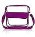 Nova Sport Wear Event Stadium Approved Clear Messenger Bag Clear Shoulder Bag Transparent Purse with Adjustable Strap (Purple), Medium