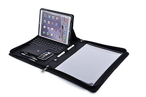 iPad Keyboard Portfolio, Executive Leather Padfolio Case with Bluetooth Keyboard for iPad Air /Air 2,Black