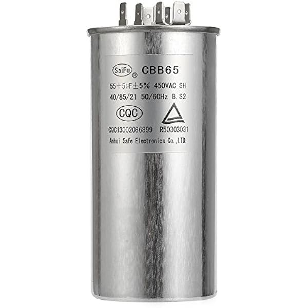 55 5 Mfd Uf Air Conditioner Capacitor Round Aluminum Electrolytic Dual Motor Run Capacitor 450v Ac Withstand Voltage For Straight Cool Condenser Or Heat Pump Amazon Com Industrial Scientific
