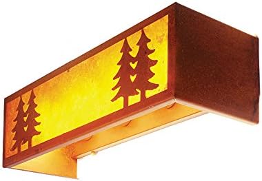 Steel Partners Lighting 2682-4-B TWIN TREE 4 light Vanity with Amber Mica Lens, Black Finish