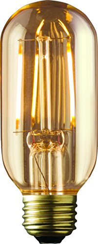 ARCHIPELAGO Dimmable LED Filament Vintage Radio T14 (RD14) Light Bulb, 2 Watt, Medium Standard Base (E26), 2200K (Amber Glow), Omnidirection, UL Listed