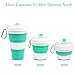 Portable Collapsible Coffee Cup, Lightweight and Reusable Folding Travel Mug Cup, Food Grade Silicone Sport Water Bottle with Leak Proof Lid for Outdoor Camping Hiking - Plus Folding Spoon (19oz)